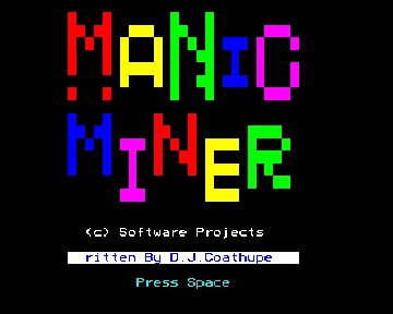 Manic Miner (1984)(Software Projects)[a][MINER] screen shot title